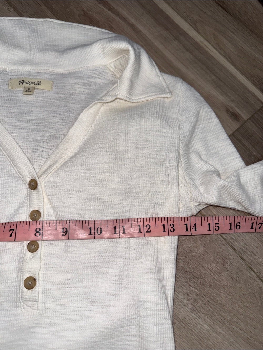 Madewell ribbed ivory short sleeve bodysuit size small - Picture 6 of 6
